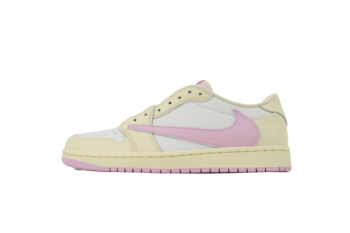 Uabat Travis Scott x Air Jordan 1 Low Reverse Hook Powder IQ7604-100