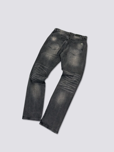 AMIRI New Washed Ripped Jeans with Pink Leather Finish, A022 02