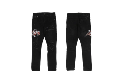AMIRI New Washed Ripped Embroidered Jeans A077 02