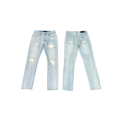 AMIRI New Washed Ripped Jeans with Exposed Leather A056 01