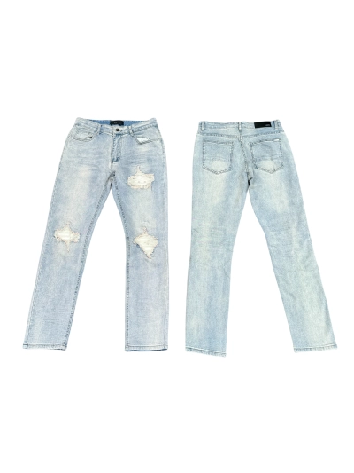 AMIRI New Washed Ripped Jeans with Exposed Leather A056 01