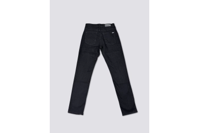 AMIRI washed denim with ink splatter and distressed details and silver rhinestone embellishments A011 02