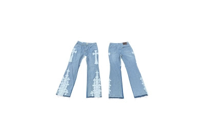 GALLERY DEPT. Cropped Cross-Panel Loose Washed Flared Jeans G296 01