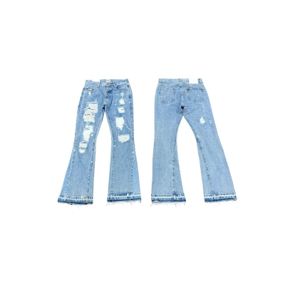 GALLERY DEPT. Ripped and distressed flared jeans with patchwork details G70 01