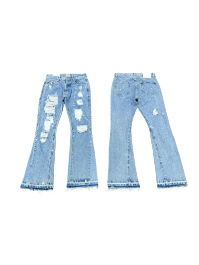 GALLERY DEPT. Ripped and distressed flared jeans with patchwork details G70 01