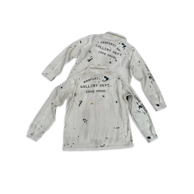 Gallery Dept EP Jacket, Hand-painted splatter graffiti jacket, American high-street zip-up coat G44 02