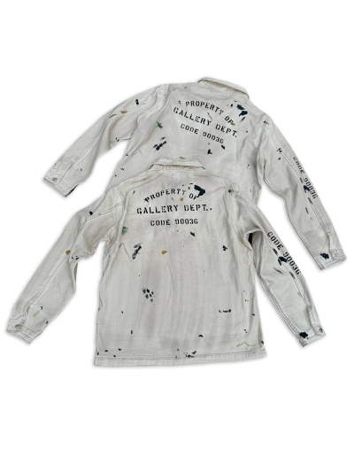 Gallery Dept EP Jacket, Hand-painted splatter graffiti jacket, American high-street zip-up coat G44 02