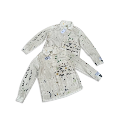 Gallery Dept EP Jacket, Hand-painted splatter graffiti jacket, American high-street zip-up coat G44 01