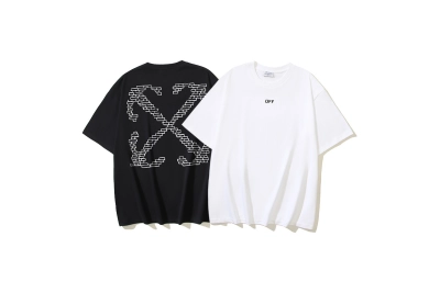 OFF-WHITE Brick Arrow Print Short-Sleeve T-Shirt, Black, White #1350 01