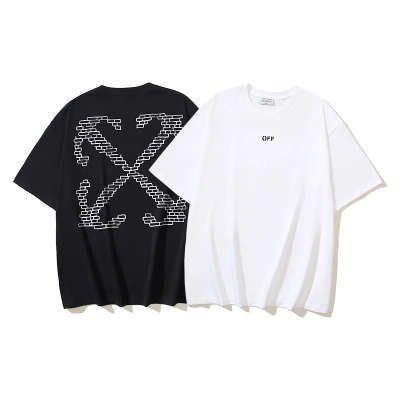 OFF-WHITE Brick Arrow Print Short-Sleeve T-Shirt, Black, White #1350 01