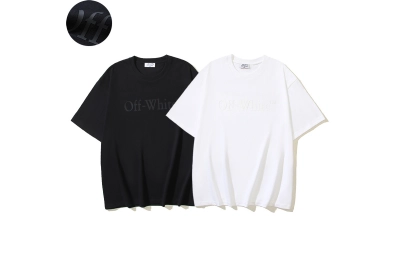 OFF-WHITE Classic Invisible 3D Logo Print Short-Sleeve T-Shirt, Black/White #1348 01