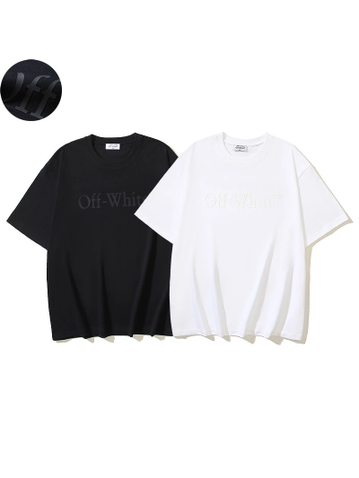 OFF-WHITE Classic Invisible 3D Logo Print Short-Sleeve T-Shirt, Black/White #1348 01