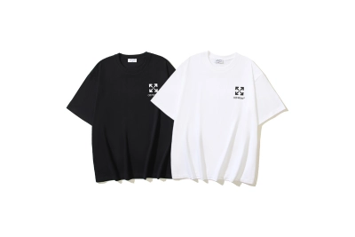 OFF-WHITE logo arrow print short-sleeved T-shirt, black, white #1341 01