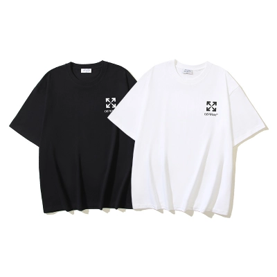 OFF-WHITE logo arrow print short-sleeved T-shirt, black, white #1341 01