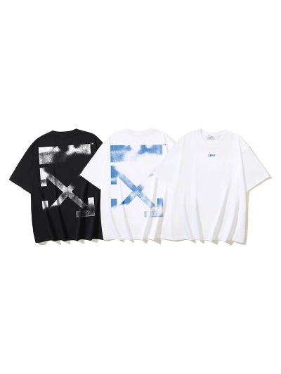 OFF-WHITE OFF Blurry Arrow Print Short-Sleeve T-Shirt, Black/White #1347 01