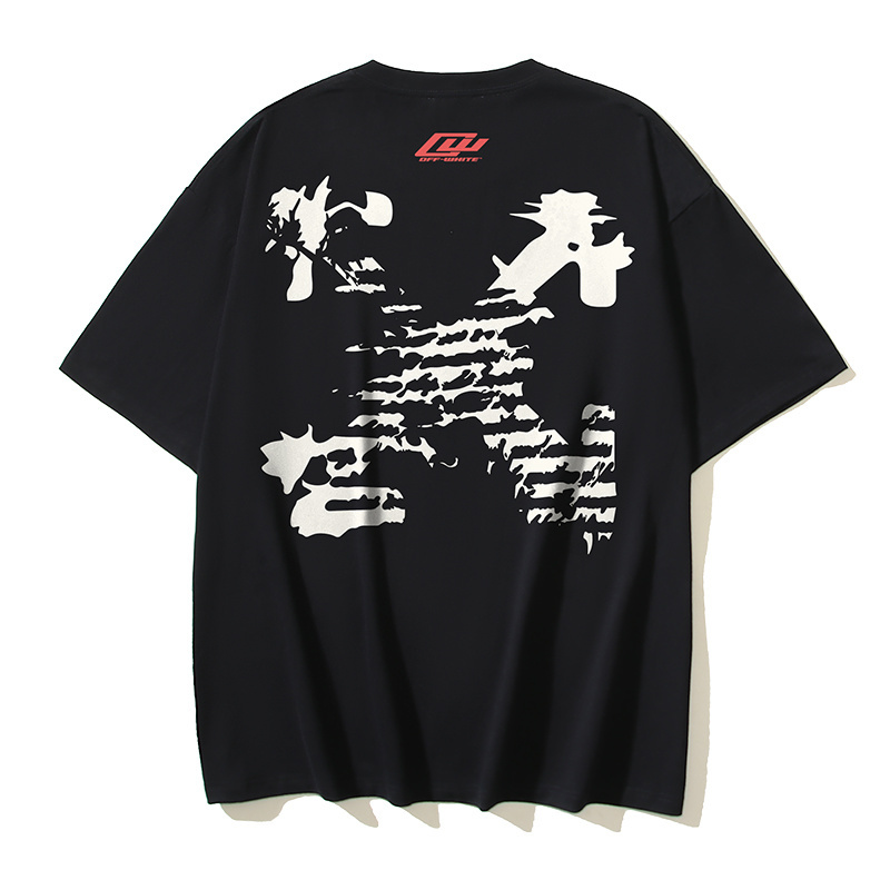 OFF-WHITE Abstract Arrow Print Short-Sleeve T-Shirt — Black / White #1368