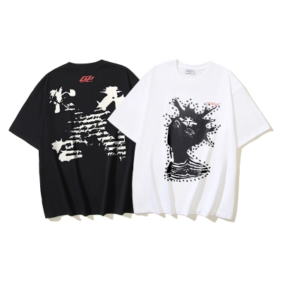 OFF-WHITE Abstract Arrow Print Short-Sleeve T-Shirt — Black / White #1368 01
