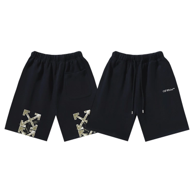 OFF-WHITE Brushed Cotton "Off Stamp" Arrows-Print Shorts – Black #1160 01