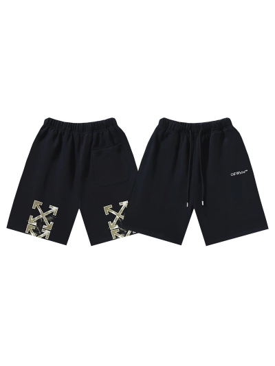 OFF-WHITE Brushed Cotton "Off Stamp" Arrows-Print Shorts – Black #1160 01