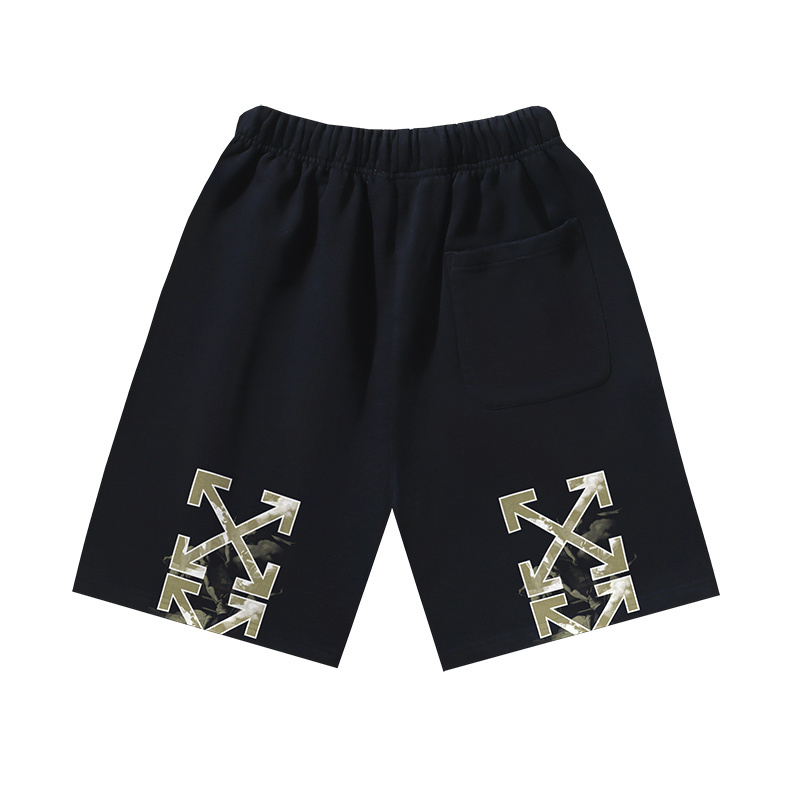 OFF-WHITE Brushed Cotton "Off Stamp" Arrows-Print Shorts – Black #1160