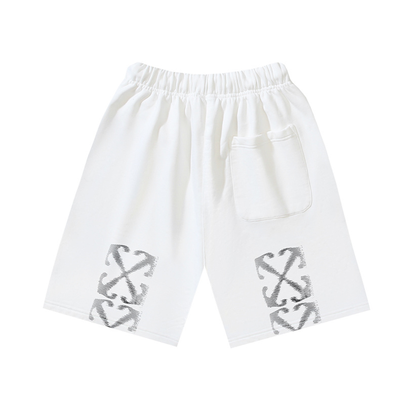 OFF-WHITE Brushed Cotton "Phantom Arrows" Print Shorts — Black / White #1198