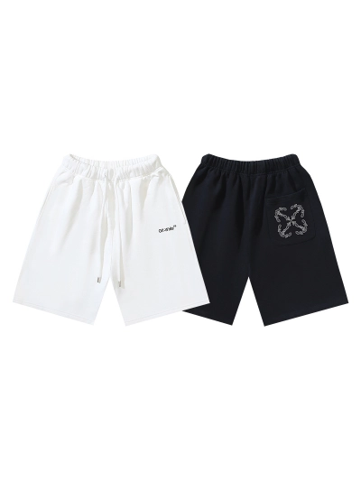 OFF-WHITE Brushed Cotton Paisley & Arrow Print Shorts #1012 01