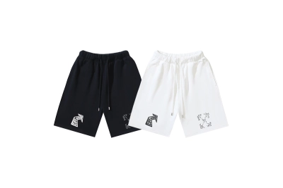 OFF-WHITE Brushed Cotton Self-Tapping Screw Print Shorts — Black / White #1214 01