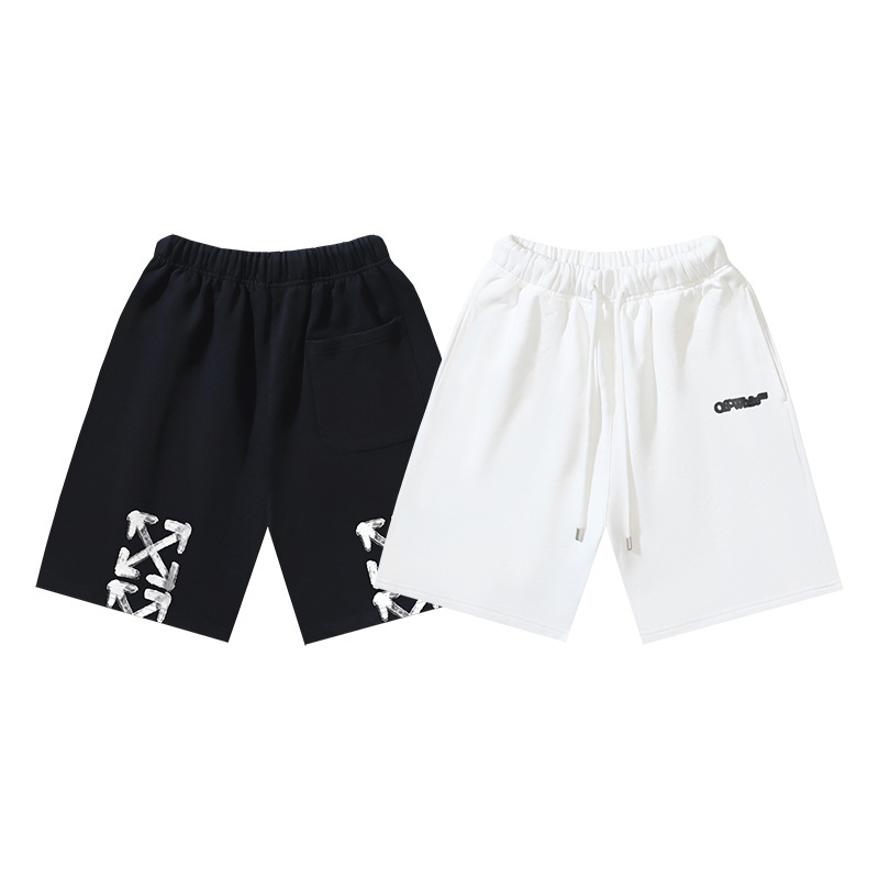 OFF-WHITE Brushed Cotton Shorts with Blurred Logo Arrows #1142