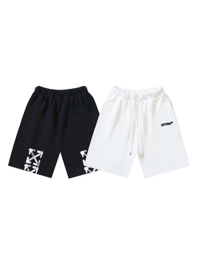 OFF-WHITE Brushed Cotton Shorts with Blurred Logo Arrows #1142 01