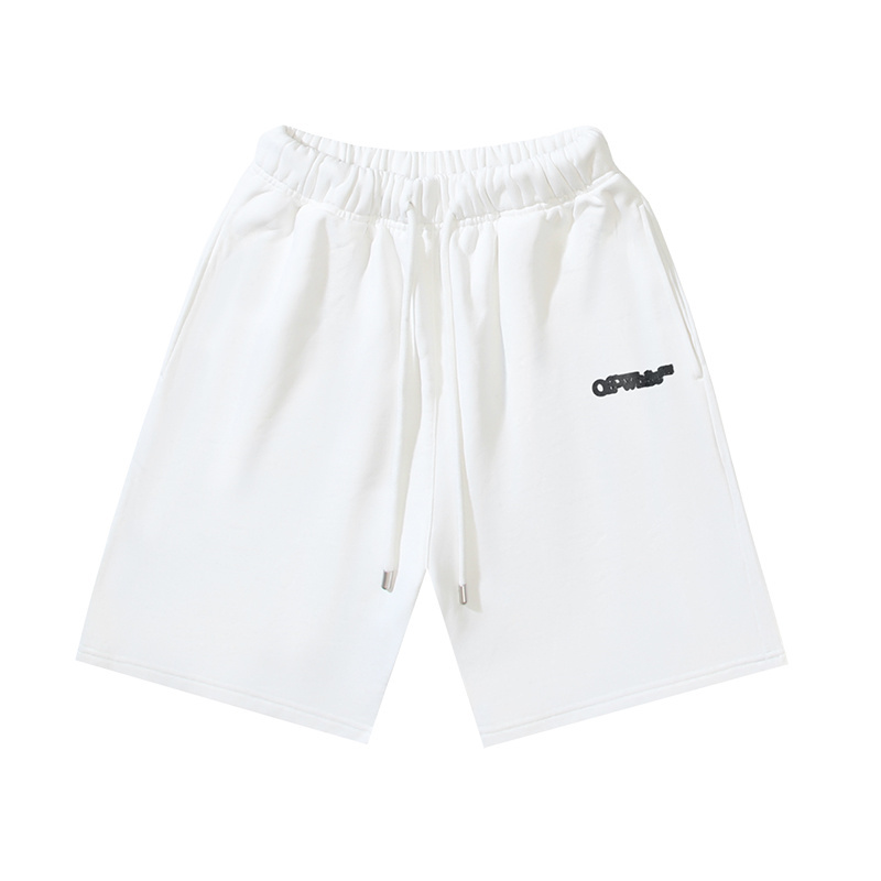 OFF-WHITE Brushed Cotton Shorts with Blurred Logo Arrows #1142