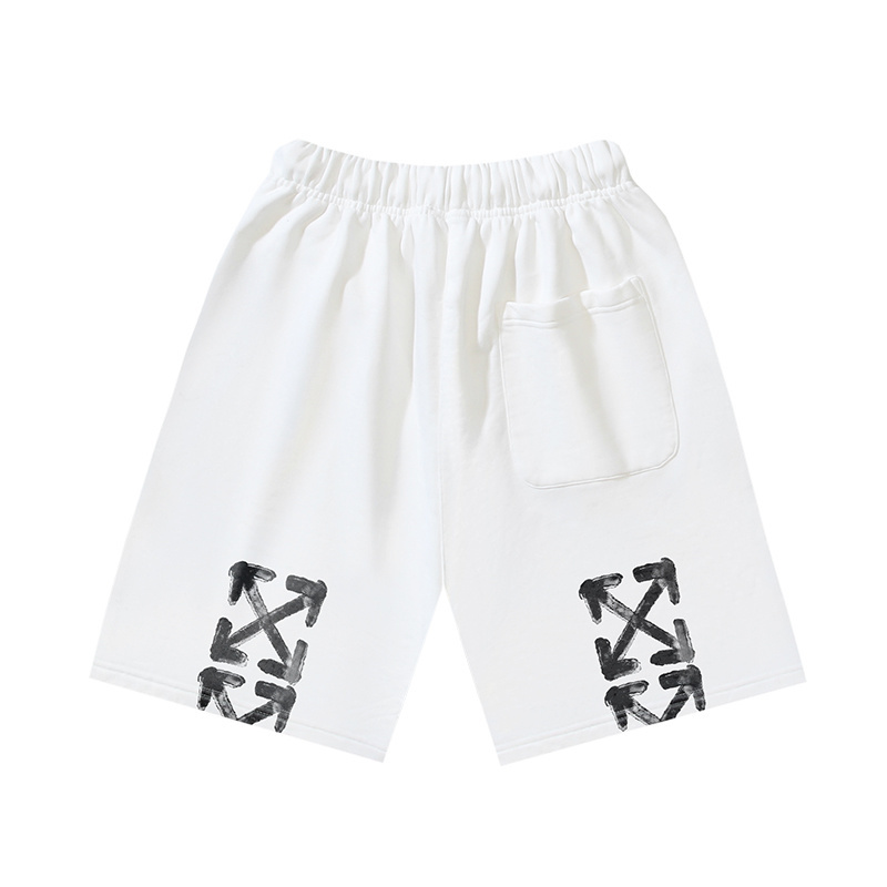OFF-WHITE Brushed Cotton Shorts with Blurred Logo Arrows #1142