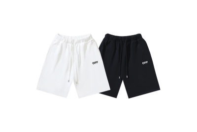 OFF-WHITE Brushed Pure Cotton Classic "OFF" 3D-Print Shorts #1015 01