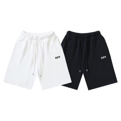 OFF-WHITE Brushed Pure Cotton Classic "OFF" 3D-Print Shorts #1015 01