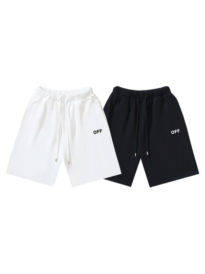 OFF-WHITE Brushed Pure Cotton Classic "OFF" 3D-Print Shorts #1015 01