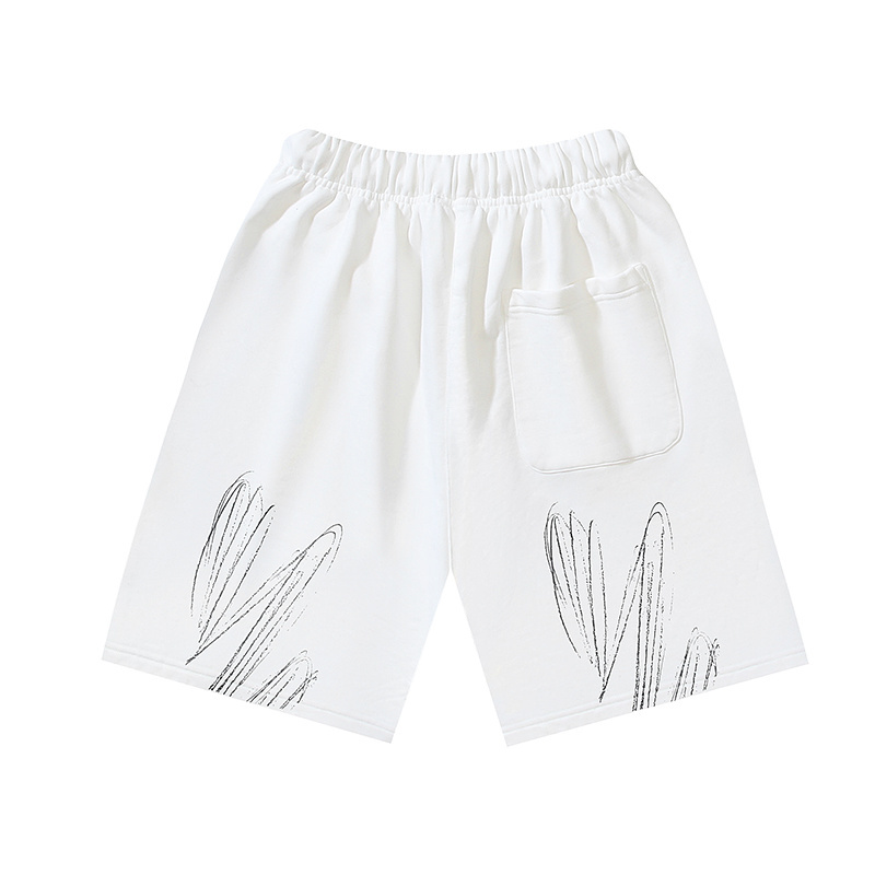 OFF-WHITE Brushed Pure Cotton Splatter-Paint Diagonal Stripes Printed Shorts #1011