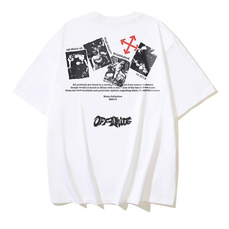 OFF-WHITE Religious Arrow Print Short-Sleeve T-Shirt — Black / White #1356