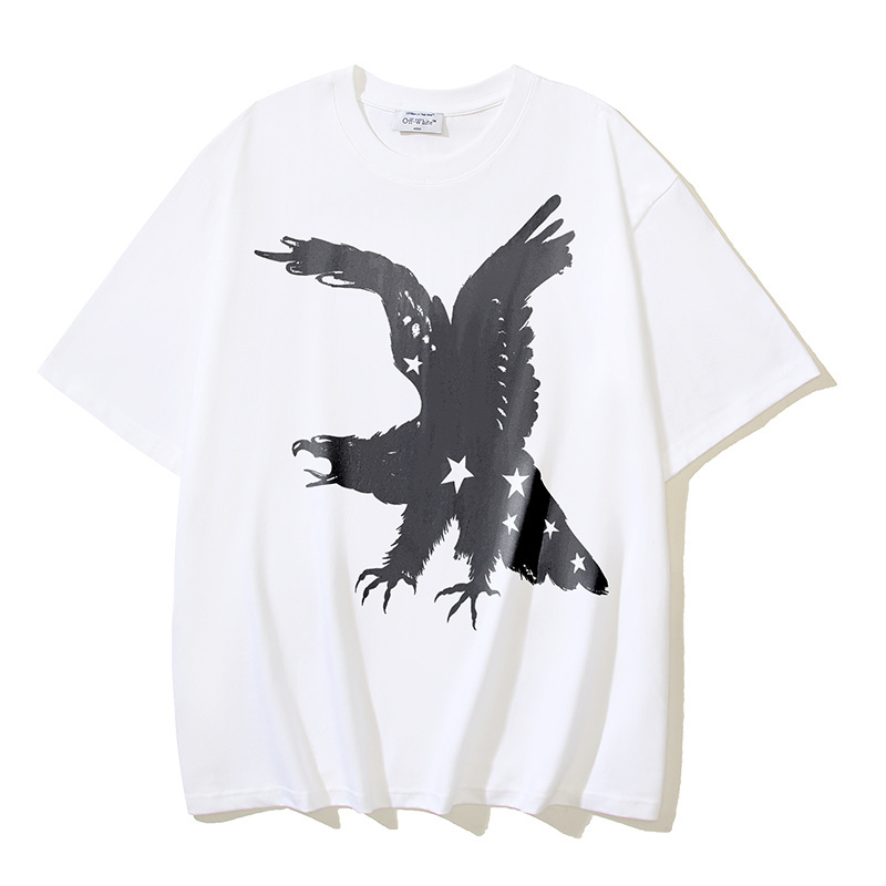 OFF-WHITE x Eagle & Star Collaboration Printed Short-Sleeve T-Shirt — Black / White #1364