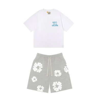 Gallery Dept T-Shirt White -6030 + Denim Tears pants Grey White 01