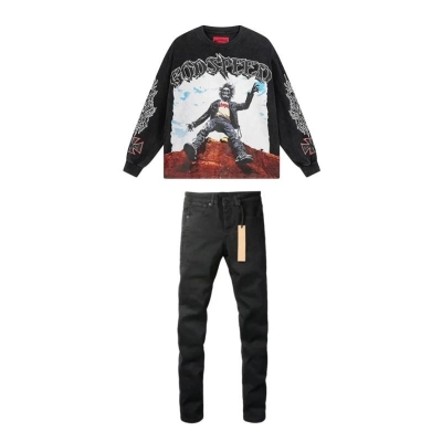 Godspeed Rocker Layered Long Sleeve T-shirt #1103 Black Wash + Ksubi Jeans#3004 01