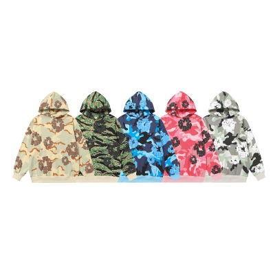 DENIM TEARS Camouflage Hoodie Set - Blue, Pink, Green, Gray, Apricot 02
