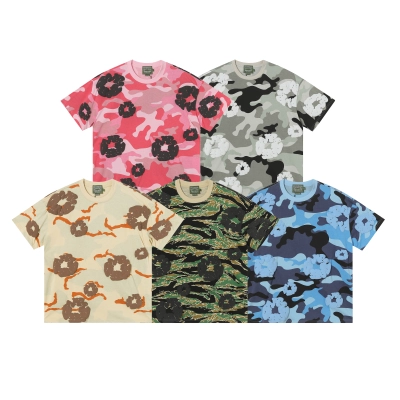DENIM TEARS Camouflage Short-Sleeve Set Blue, pink, green, gray, apricot 02