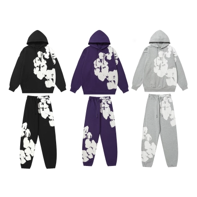 DENIM TEARS Sweatshirt Set Black, Gray, Purple 01