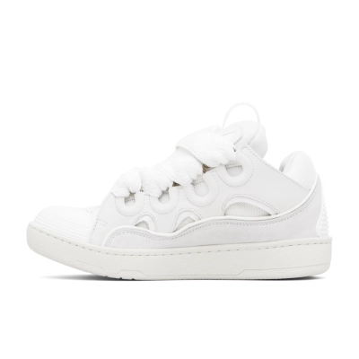 PKGoden LANVIN Off-White Leather Curb Sneakers 01