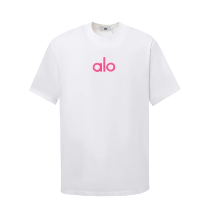 alo yoga T-shirt white ( pink label) 01