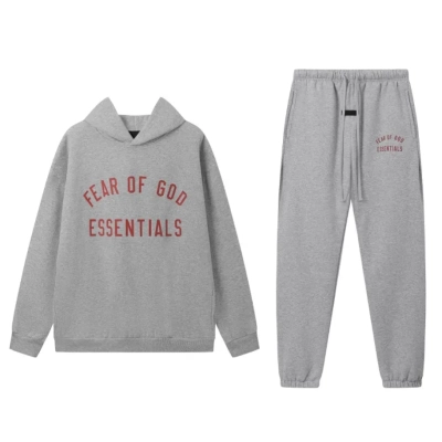 Fear of God Essentials Fleece II Hoodie & Sweatpant Set Grey 01