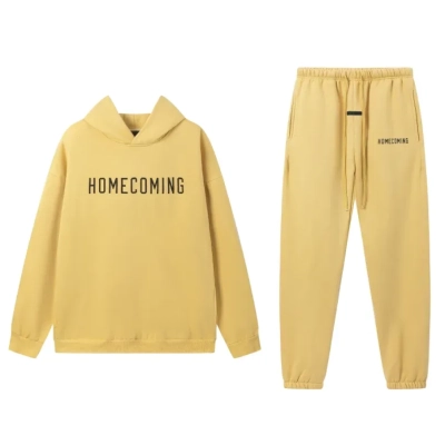 Fear of God Essentials Heavy Fleece Hoodie & Sweatpant Set Amber 01