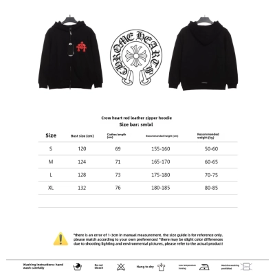 Chrome Hearts Hoodie Zip-Up Jacket Hoodie Black/White Y75# 02
