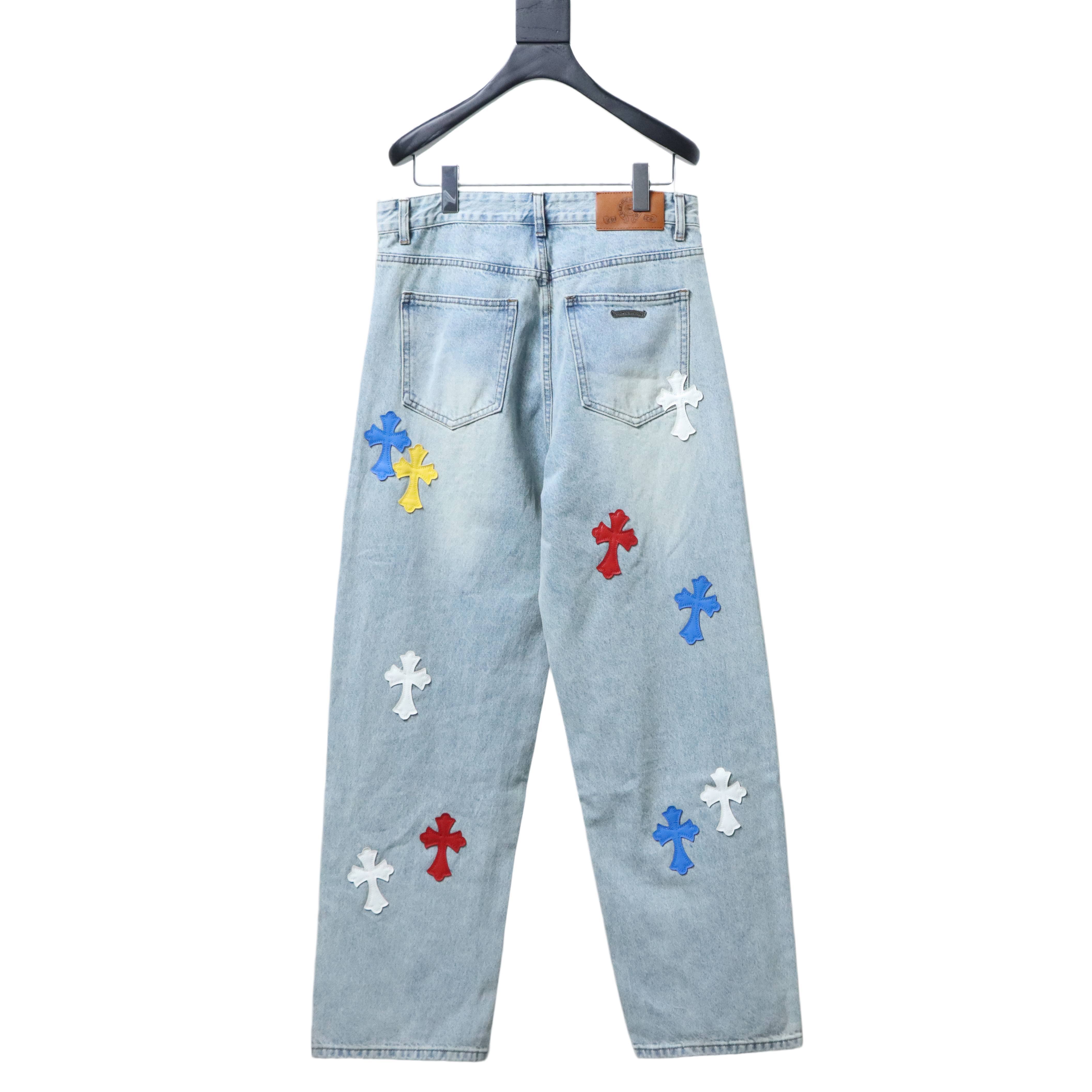 ChtomeHeart Macaron Color Cross Jeans