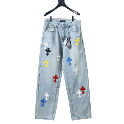 ChtomeHeart Macaron Color Cross Jeans 01