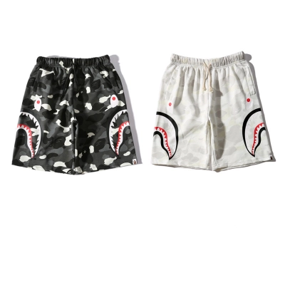 BAPE Shorts White/ Black 8007 01